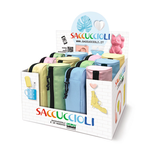 Astuccio Saccuccioli Basic Pastel - colori e forme assortiti - Lebez - expo 12 pezzi