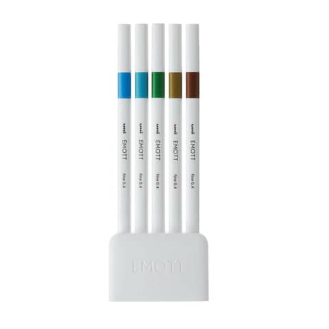 Fineliner Emott - tratto 0.4 mm - colori assortiti island - Uni Mitsubishi - conf. 5 pezzi