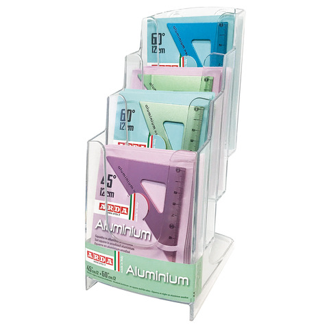 Squadrette Frost - 45  / 60  - alluminio - colori assortiti - Arda - display 40 pezzi