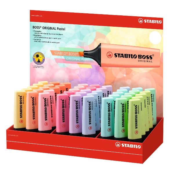 Evidenziatore Original Boss  - colori assortiti pastel - Stabilo - expo 45 pezzi