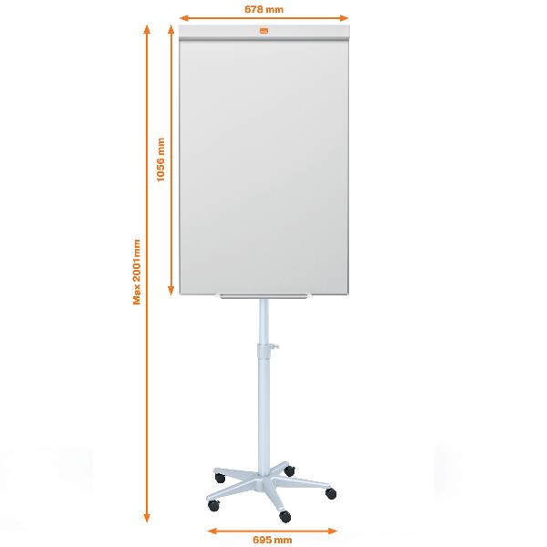 Lavagna portablocco Classic con ruote - 100 x 67,5 cm - bianco - Nobo