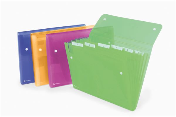 Portadocumenti a soffietto Ice - 6 tasche - 22 x 30 cm - PP - colori assortiti - Rexel