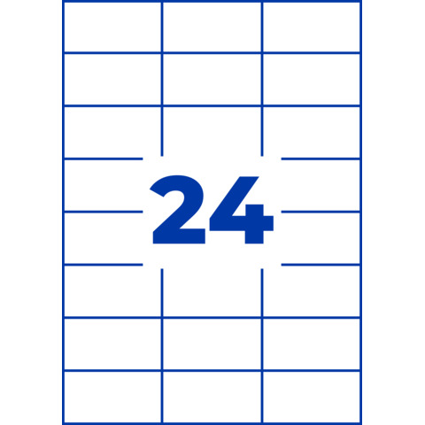 Etichette adesive L4718 - in poliestere - laser - permanenti - 70 x 37 mm - 24 et/fg - 20 fogli - bianco - Avery