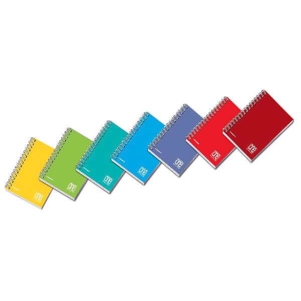 Blasetti One Color - Taccuino - rilegatura a spirale - A6 - 140 fogli / 280 pagine - quadrettato - disponibile in colori assortiti - cartone
