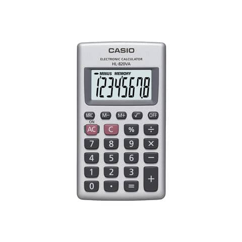 Casio HL-820VA - Calcolatrice tascabile - 8 cifre - batteria