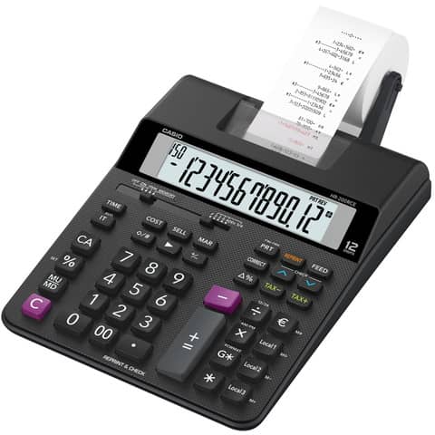 Casio HR-200RCE - Calcolatrice scrivente con stampa - LCD - 12 cifre - batteria