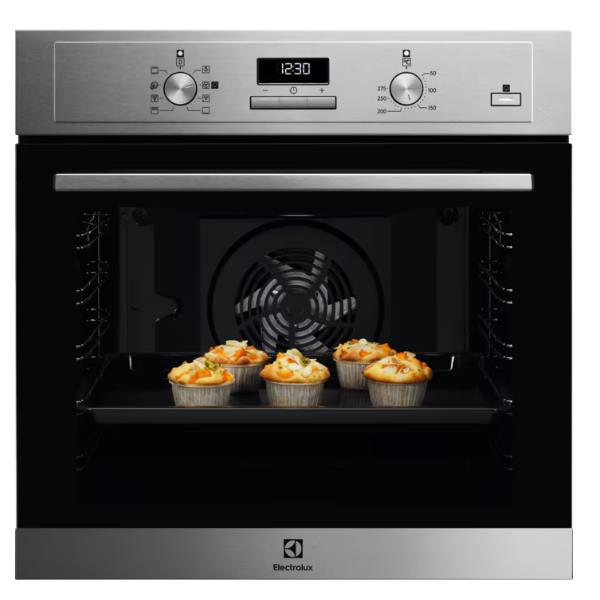 Electrolux SteamBake 600 COD3S40X - Forno - con funzione a vapore - da incasso - nicchia - larghezza: 56 cm - prof. 55 cm - altezza: 58 cm - con sistema autopulente - Classe A - acciaio inossidabile