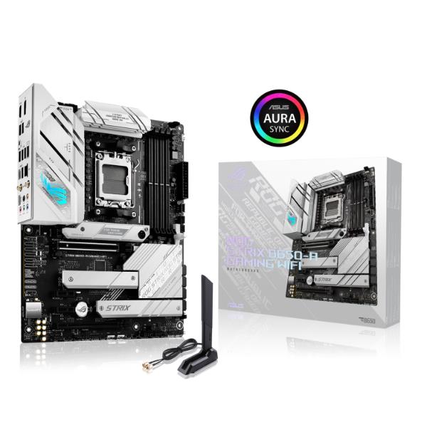 ASUS ROG STRIX B650-A GAMING WIFI - Scheda madre - ATX - Socket AM5 - AMD B650 Chipset - USB 3.2 Gen 1, USB 3.2 Gen 2, USB-C 3.2 Gen2, USB-C 3.2 Gen 2x2 - 2.5 Gigabit LAN, Wi-Fi 6, Bluetooth - scheda grafica (richiesta CPU) - HD Audio (8 canali)