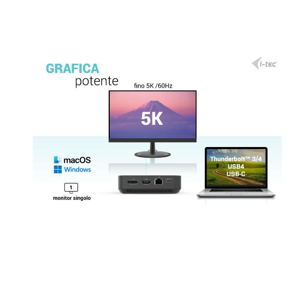 i-Tec - Docking station - USB-C / Thunderbolt 3/USB4 - HDMI, 2 x DP - GigE