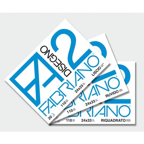 Album F2 - 24 x 33 cm - 20 fogli - 110 gr - ruvido - 4 angoli - Fabriano