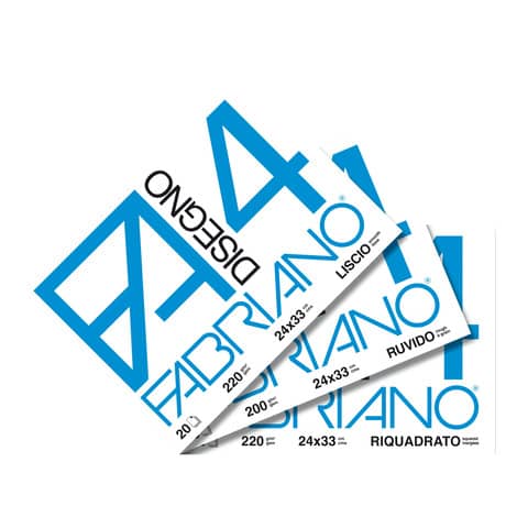 Album F4 - 24 x 33 cm - 20 fogli - 220 gr - liscio squadrato - Fabriano