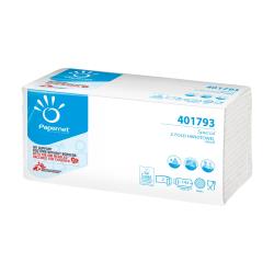 Asciugamani piegati a Z - 2 veli - 22 gr - goffratura a onda+ - 23,4 x2 3 cm - bianco - Papernet - conf. 143 pezzi