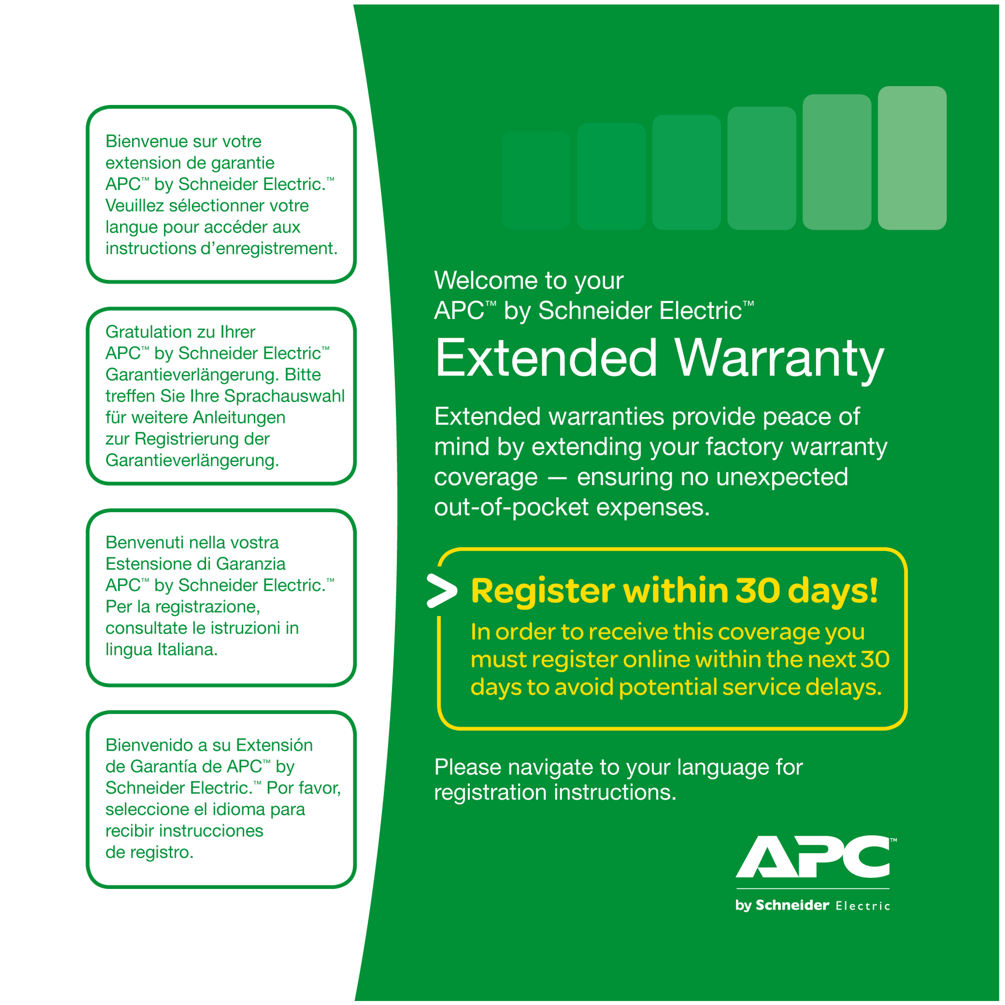 APC Extended Warranty Service Pack - Contratto di assistenza esteso - parti e manodopera - 3 anni - carry in - tempo di risposta: NBD - per P/N: BE650G2-CP, BE650G2-IT, BE650G2-SP, BE650G2-UK, BE850G2-CP, BE850G2-IT, BE850G2-SP
