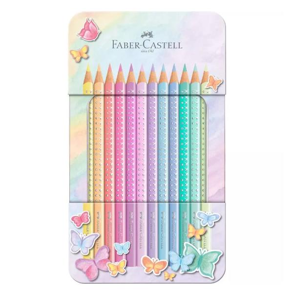 Astuccio matite colorate Sparkle Pastel - colori assortiti - Faber-Castell - conf. 12 pezzi