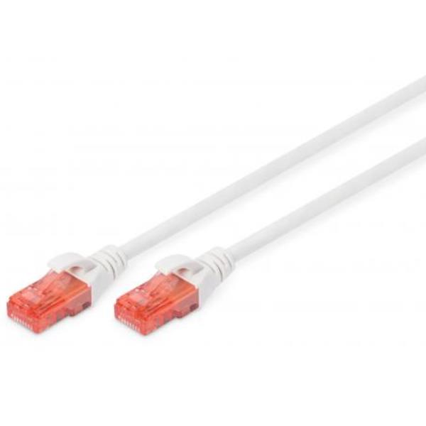DIGITUS Professional - Cavo patch - RJ-45 (M) a RJ-45 (M) - 50 cm - UTP - CAT 6e - senza alogeni, stampato, antiaggrovigliamento - bianco