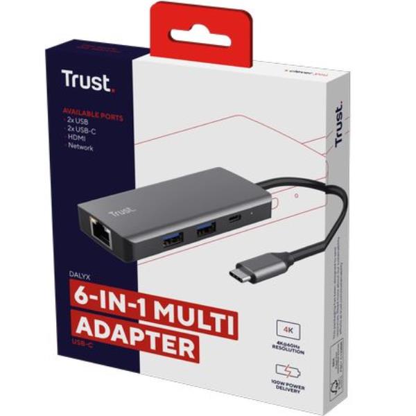 Trust Dalyx - Docking station - per laptop - USB-C - HDMI - GigE