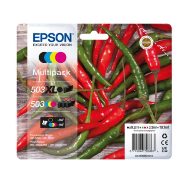 Epson 503/503 XL Multipack - Confezione da 4 - XL (nero) + capacity Standard - nero, giallo, ciano, magenta - originale - blister - cartuccia d'inchiostro - per EPL 5200; RIP Station 5200; WorkForce WF-2960