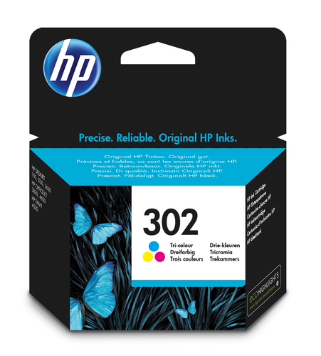 HP 302 - 4 ml - colore (ciano, magenta, giallo) - originale - cartuccia d'inchiostro - per Deskjet 11XX, 21XX, 36XX; Envy 451X, 452X; Officejet 38XX, 46XX, 52XX