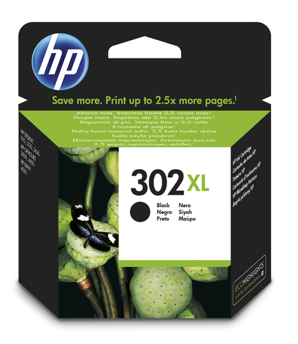 HP 302XL - 8.5 ml - Alta resa - nero - originale - cartuccia d'inchiostro - per Deskjet 11XX, 21XX, 36XX; Envy 451X, 452X; Officejet 38XX, 46XX, 52XX