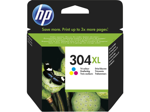 HP 304XL - Alta resa - colore (ciano, magenta, giallo) - originale - cartuccia d'inchiostro - per AMP 130; Deskjet 26XX, 37XX; ENVY 50XX