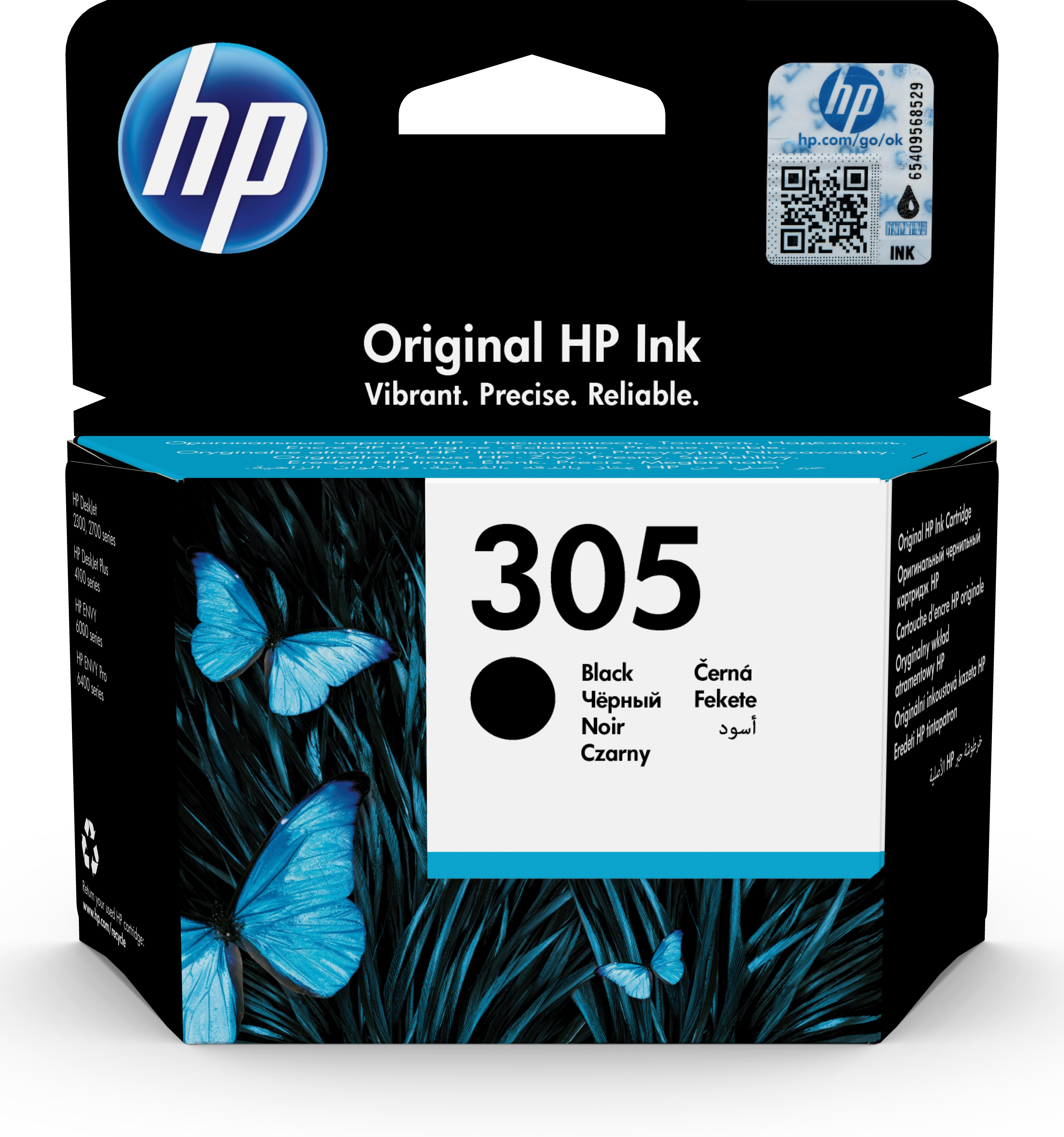 HP 305 - 3.55 ml - nero - originale - cartuccia d'inchiostro - per Deskjet 1255, 23XX, 27XX, 41XX; DeskJet Plus 41XX; ENVY 60XX, 64XX; ENVY Pro 64XX