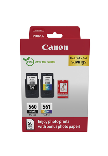 Canon - Cartuccia Ink CRG PG-560/CL-561 - con Confezione Fogli - 3713C008
