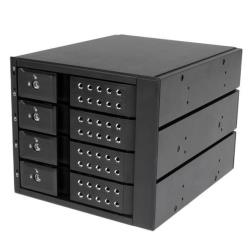 StarTech.com Sistema Backplane per rack hot-swap portatili a 4 bay alloggiamenti con ventola per HDD SAS II / SATA III 3,5" - 6 Gbps - Rack mobile per unita' di memorizzazione - 2.5" - nero