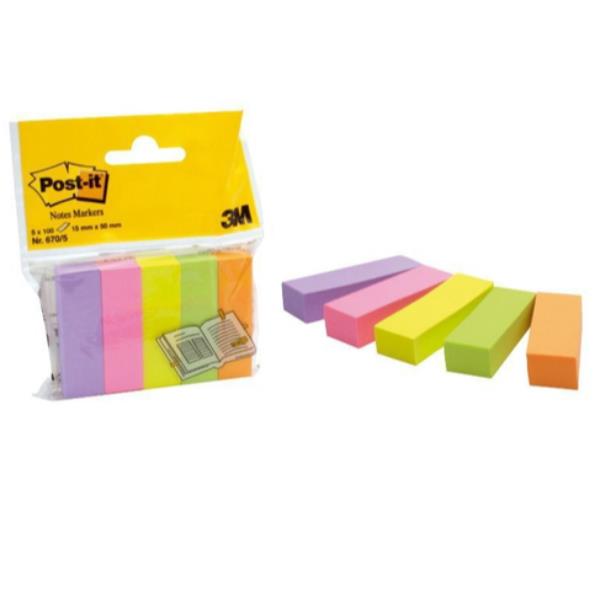 SEGNAPAGINA IN CARTA POST-IT NOTE MARKER - 5 COLORI - 500 SEGNAPAGINA