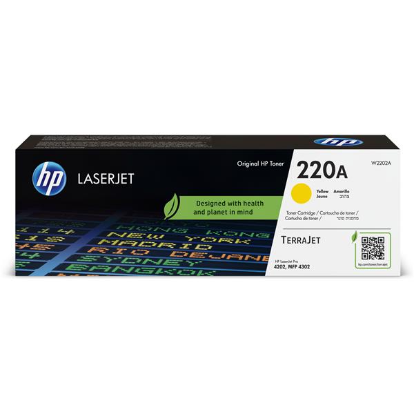 HP 220A - Giallo - originale - LaserJet - cartuccia toner (W2202A) - per Color LaserJet Pro MFP 4301, MFP 4303