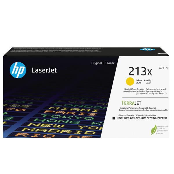 HP 213X - Alta resa - giallo - originale - LaserJet - cartuccia toner (W2132X) - per Color LaserJet Enterprise 5700dn, 6700dn
