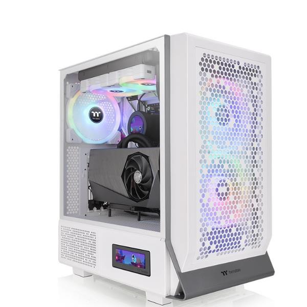 Thermaltake Ceres 300 TG ARGB Snow - Mid tower - ATX esteso - pannello laterale finestrato (vetro temperato) - senza alimentazione (PS/2) - bianco - USB/Audio