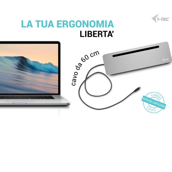 i-Tec - Docking station - per tablet, laptop - USB-C / USB4 / Thunderbolt 3 / Thunderbolt 4 - 11-slot - HDMI, 2 x DP - GigE - 100 Watt