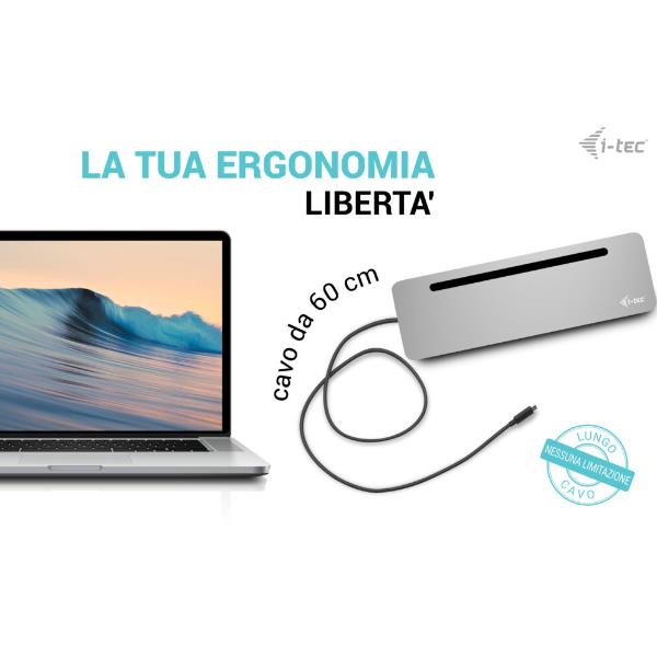 i-Tec - Docking station - per tablet, laptop - USB-C / USB4 / Thunderbolt 3 / Thunderbolt 4 - 11-slot - HDMI, 2 x DP - GigE - 100 Watt