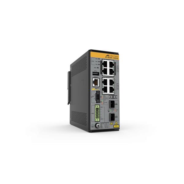 Allied Telesis AT IE220-10GHX - Switch - L2+ - gestito - 8 x 10/100/1000Base-T + 2 x 1 Gigabit / 10 Gigabit SFP+ (uplink) - montabile su rail DIN, montaggio a parete - PoE++ (240 W)