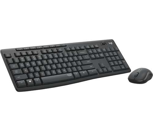 Logitech MK295 Silent - Set mouse e tastiera - senza fili - 2.4 GHz - USA Internazionale - grafite