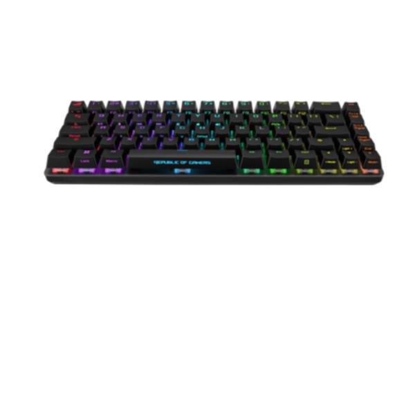 ASUS ROG Falchion Ace - Tastiera - 65% compact - con touch panel - backlit - USB 2.0 - QWERTY - italiana - interruttore: ROG NX Red - nero