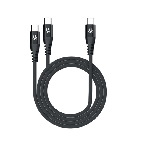 =>>USB-C TO 2 USB-C CABLE BK