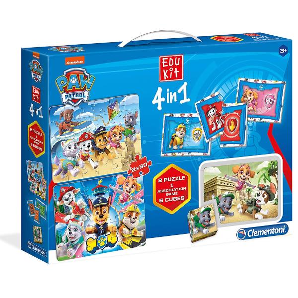 Clementoni Edukit 4 in 1 - Squadra dei cucciolo PAW Patrol - gioco di memoria, puzzle game - 9 pezzi