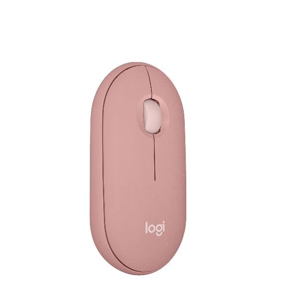 Logitech Pebble 2 M350s - Mouse - ottica - 3 pulsanti - senza fili - Bluetooth 5.2 LE - tonal rose
