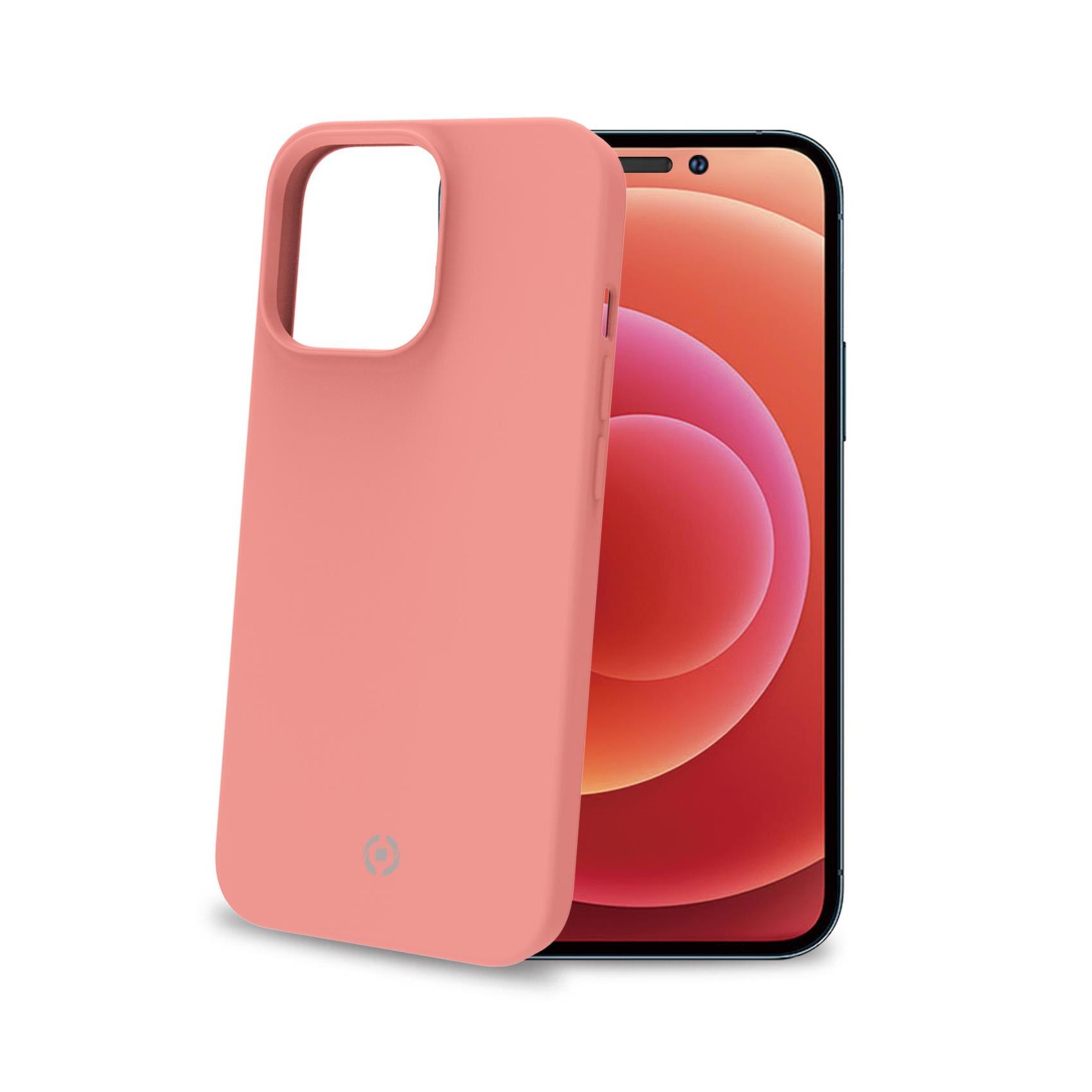 Celly Cromo - Cover per cellulare - TPU (poliuretano termoplastico), rivestimento in silicone - rosa blush - per Apple iPhone 14 Pro Max