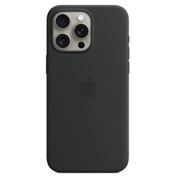 Apple - Cover per cellulare - compatibile MagSafe - silicone - nero - per iPhone 15 Pro Max