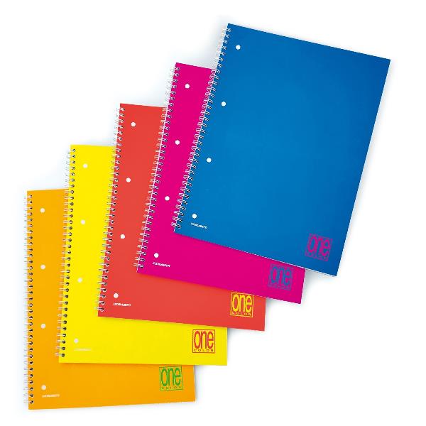 Blasetti One Color - Blocchetto - rilegatura a spirale - A4 Plus - 60 fogli - a righe - 4 fori (pacchetto di 5)