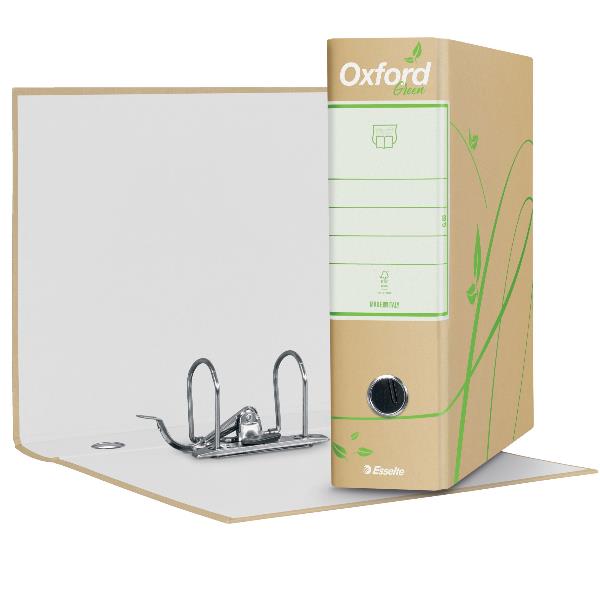 Esselte Oxford - Cartellina con meccanismo a leva - larghezza dorsale 80 mm - floreale - verde