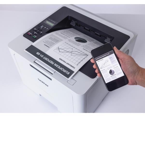 Brother HL-L5210DW - Stampante - B/N - Duplex - laser - A4/Legal - 1200 x 1200 dpi - fino a 48 ppm - capacità 350 fogli - USB 2.0, Gigabit LAN, Wi-Fi(n), NFC