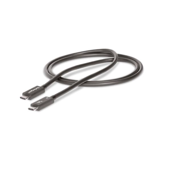 StarTech.com 3ft (1m) Thunderbolt 4 Cable, 40Gbps, 100W Power Delivery, 4K/8K Video, Intel-Certified Thunderbolt Cable - Compatible w/ USB 4/Thunderbolt 4/ USB 3.2/ USB Type-C/DisplayPort/Thunderbolt 3 (TBLT4MM1M) - Cavo Thunderbolt - Thunderbolt 4 (M) a Thunderbolt 4 (M) - USB4/Thunderbolt 3/USB 3.2/USB Type-C/DisplayPort - 1 m - supporto 4K, supporto 8K, passivo, 100W Power Delivery - nero