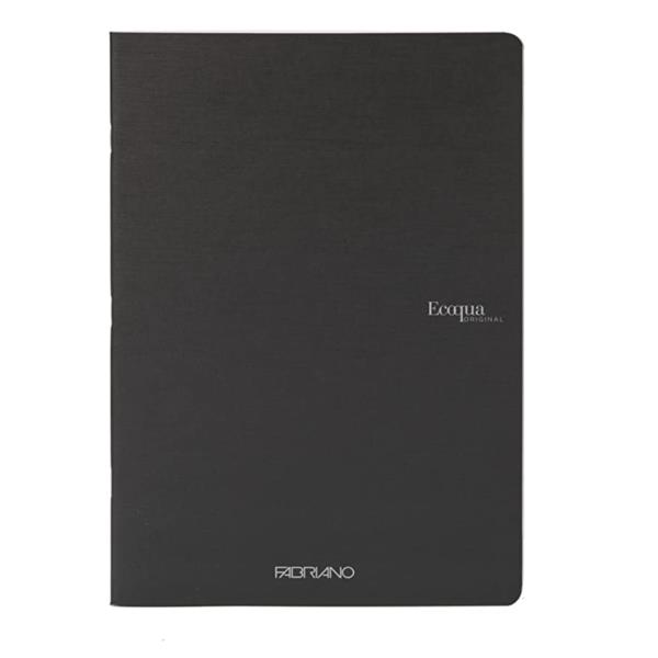 Fabriano EcoQua - Taccuino - graffettato - A4 - 40 fogli / 80 pagine - righe - nero - carta Sirio Denim (pacchetto di 5)
