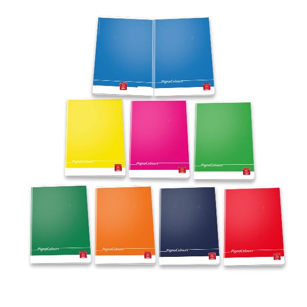 Pigna Colours - Quaderno - maxi - A4 - 42 pagine - a righe - assortiti - cartone (pacchetto di 10)
