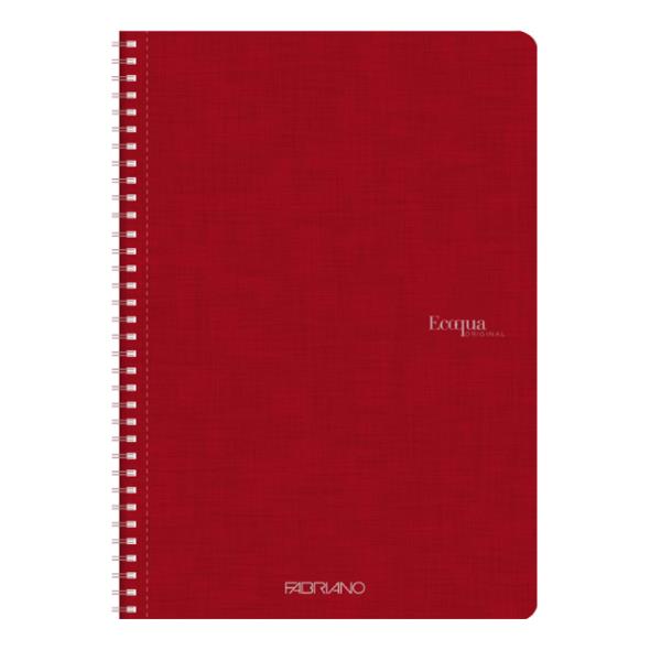 Fabriano EcoQua Original - Taccuino - rilegatura a spirale - A4 - 70 fogli / 140 pagine - slightly ivory paper - bianco - lampone - Sirio Denim paper