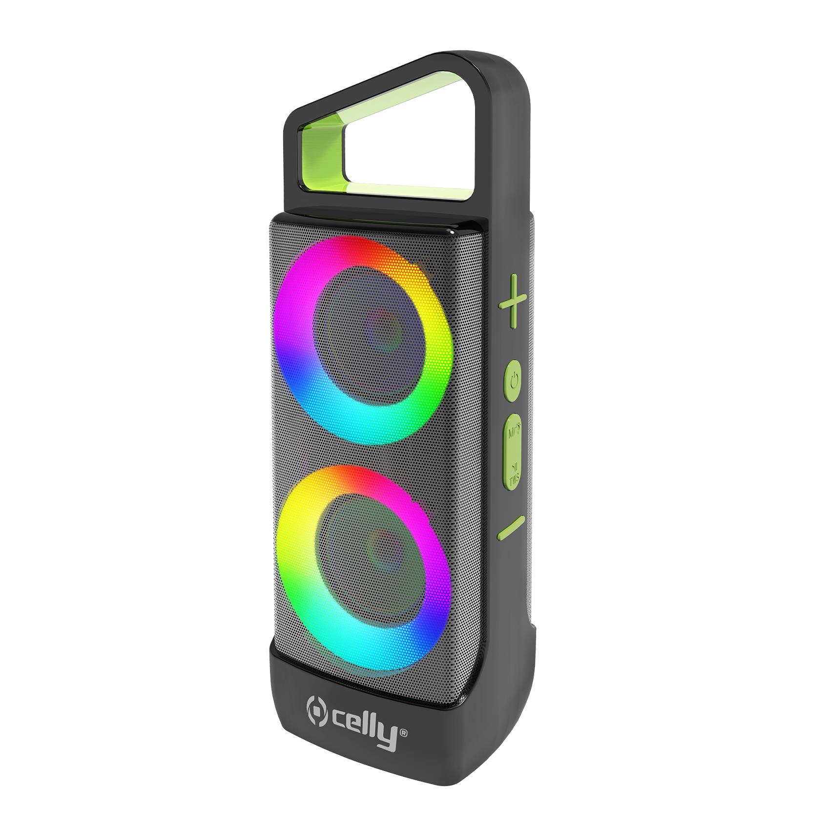 Celly SUMMER COLLECTION GROOVERGB - Altoparlante per eventi - portatile - senza fili - Bluetooth - 10 Watt - nero
