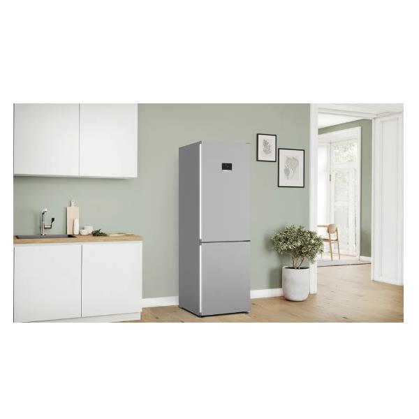 Bosch Serie | 4 KGN367LDF - Frigorifero/congelatore - Freezer inferiore - larghezza: 60 cm - prof. 66.5 cm - altezza: 186 cm - 321 litri - Classe D - inox ottico